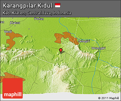 Physical 3D Map of Karangpilar Kidul