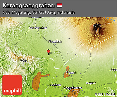 Physical 3D Map of Karangsanggrahan