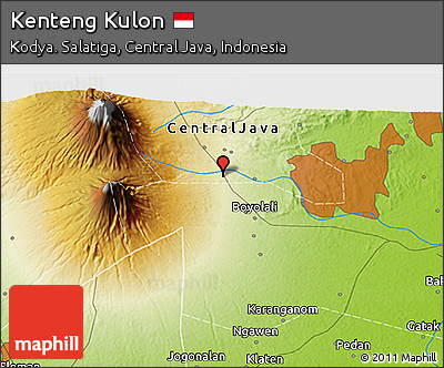 Physical 3D Map of Kenteng Kulon