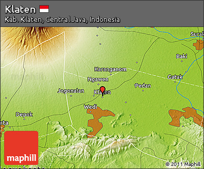 Physical 3D Map of Klaten