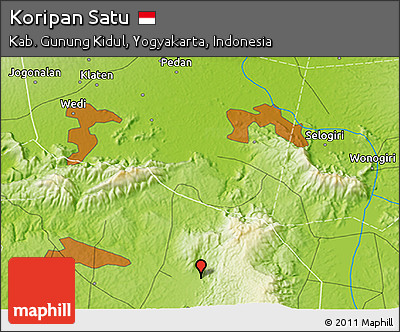 Physical 3D Map of Koripan Satu