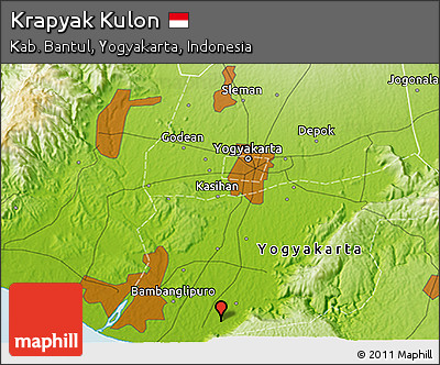 Physical 3D Map of Krapyak Kulon