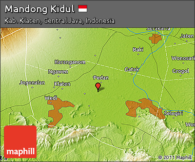 Physical 3D Map of Mandong Kidul