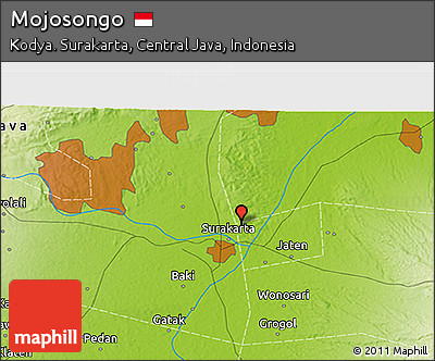 Physical 3D Map of Mojosongo