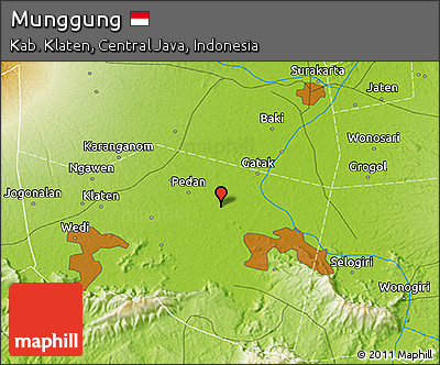 Physical 3D Map of Munggung