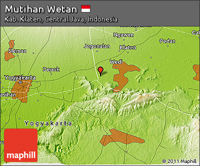 Physical 3D Map of Mutihan Wetan