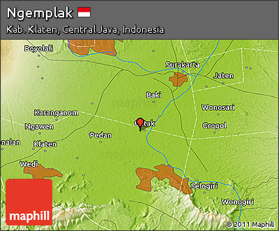 Physical 3D Map of Ngemplak
