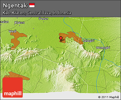 Physical 3D Map of Ngentak
