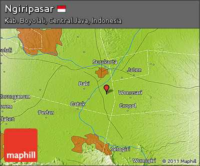 Physical 3D Map of Ngiripasar