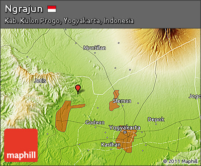 Physical 3D Map of Ngrajun