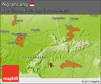 Physical 3D Map of Ngrancang