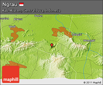 Physical 3D Map of Ngrau