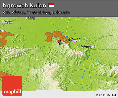 Physical 3D Map of Ngrowoh Kulon