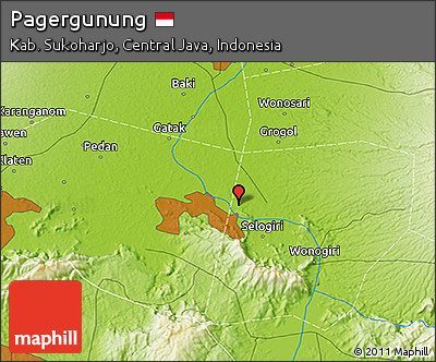 Physical 3D Map of Pagergunung