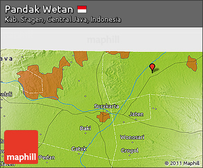 Physical 3D Map of Pandak Wetan