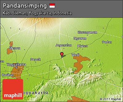 Physical 3D Map of Pandansimping