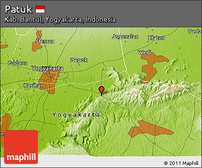 Physical 3D Map of Patuk