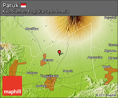 Physical 3D Map of Patuk