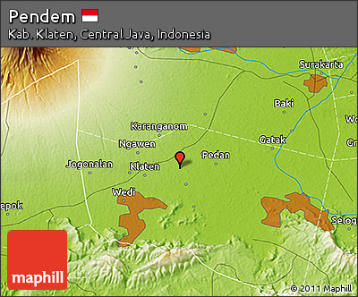 Physical 3D Map of Pendem