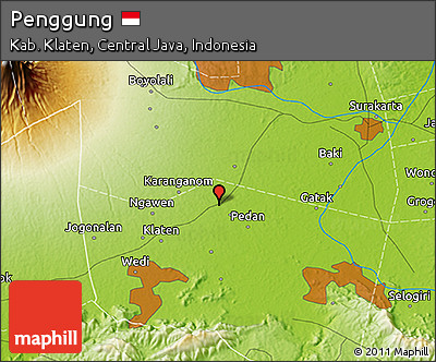Physical 3D Map of Penggung
