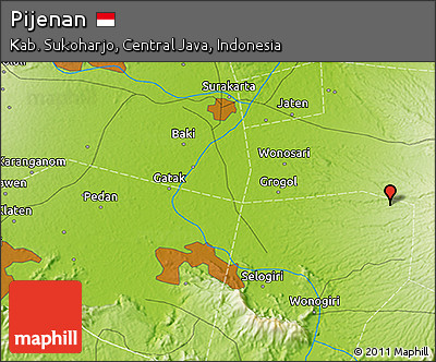 Physical 3D Map of Pijenan