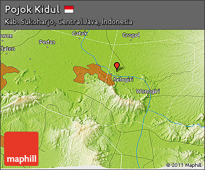 Physical 3D Map of Pojok Kidul