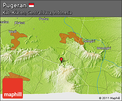 Physical 3D Map of Pugeran