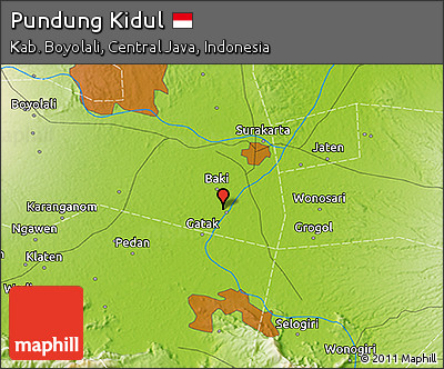Physical 3D Map of Pundung Kidul