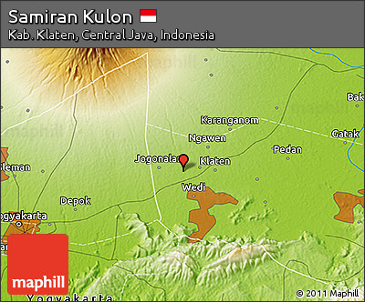 Physical 3D Map of Samiran Kulon