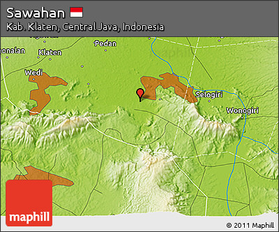 Physical 3D Map of Sawahan