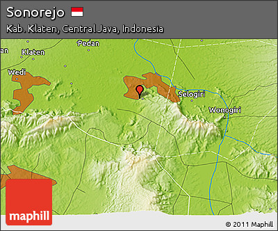 Physical 3D Map of Sonorejo