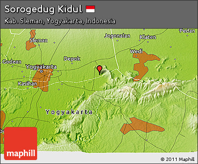 Physical 3D Map of Sorogedug Kidul