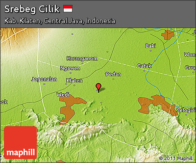 Physical 3D Map of Srebeg Cilik