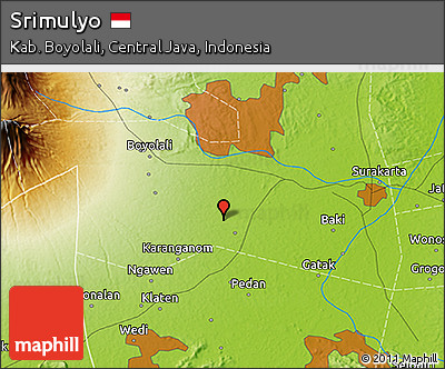 Physical 3D Map of Srimulyo