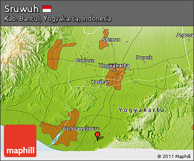 Physical 3D Map of Sruwuh