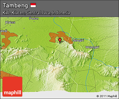 Physical 3D Map of Tambeng
