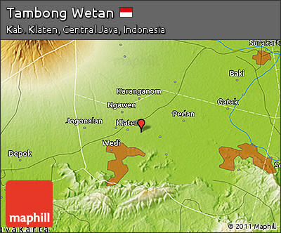 Physical 3D Map of Tambong Wetan