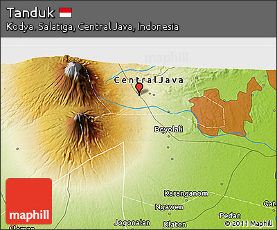 Physical 3D Map of Tanduk