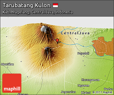 Physical 3D Map of Tarubatang Kulon