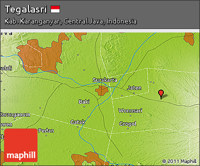 Physical 3D Map of Tegalasri