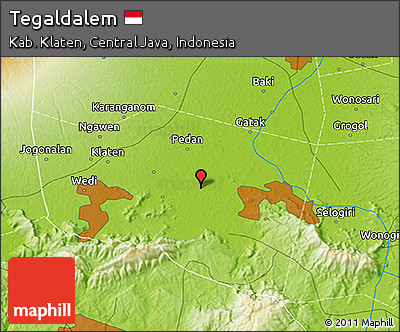 Physical 3D Map of Tegaldalem