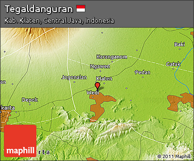 Physical 3D Map of Tegaldanguran