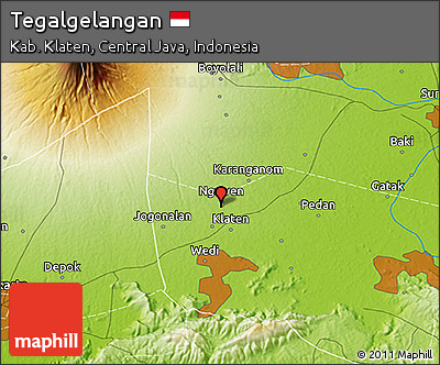 Physical 3D Map of Tegalgelangan