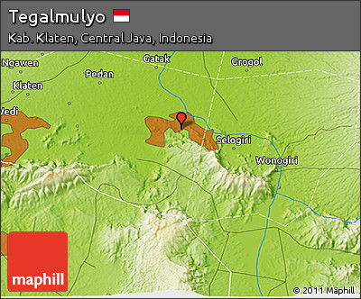 Physical 3D Map of Tegalmulyo