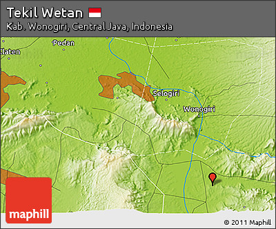 Physical 3D Map of Tekil Wetan