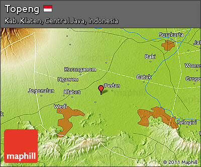 Physical 3D Map of Topeng