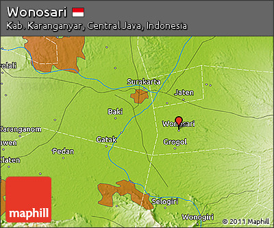Physical 3D Map of Wonosari