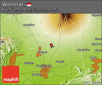 Physical 3D Map of Wonosari