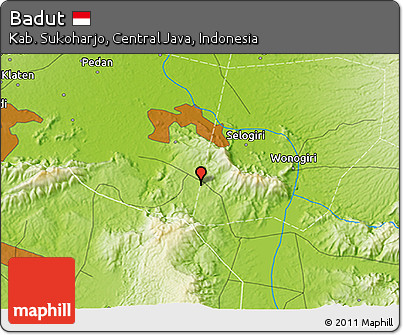 Physical 3D Map of Badut