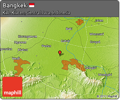Physical 3D Map of Bangkek